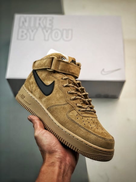 Air Force 1 Mid By You Terra e Amarelo Camurca - Vista 9