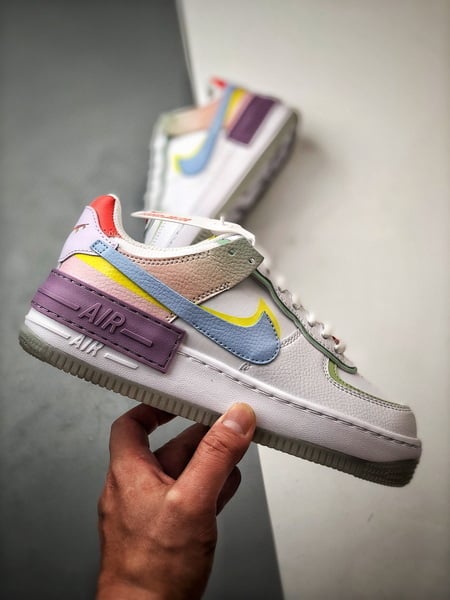 Air Force 1 Shadow Branco Azul e Roxo - Vista 7