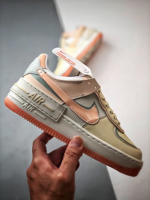 Air Force 1 Shadow Bege Rosa e Cinzento - Vista 7