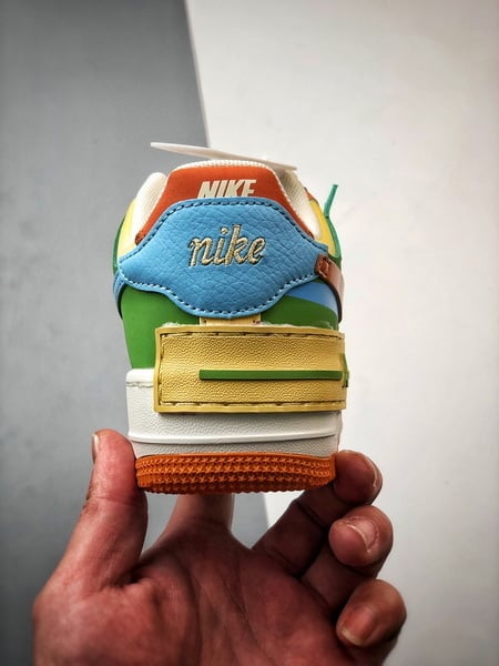 Air Force 1 Shadow Bege Verde Azul e Laranja - Vista 3