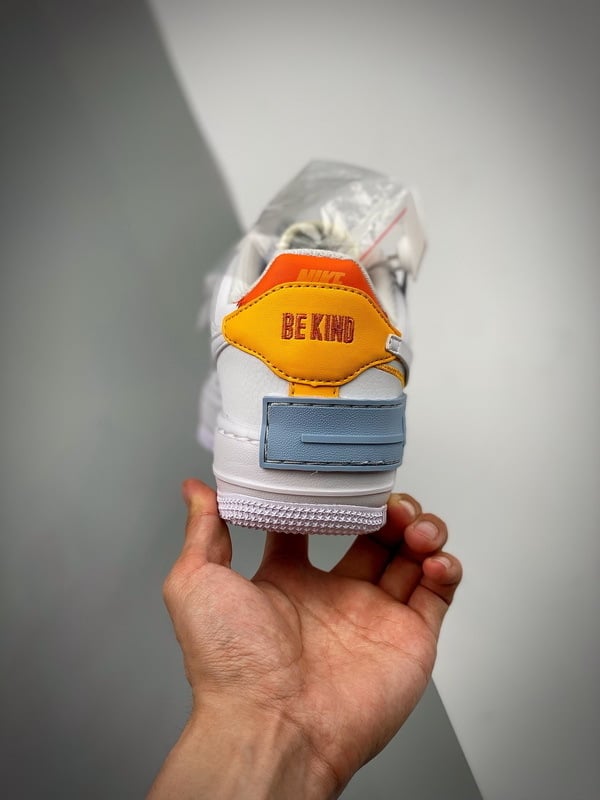 Air Force 1 ShadowBranco Laranja Azul Patchwork - Vista 4