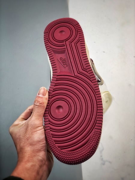 Air Force 107 Mid Cinco Faixas Bege Branco e Vinho - Vista 4