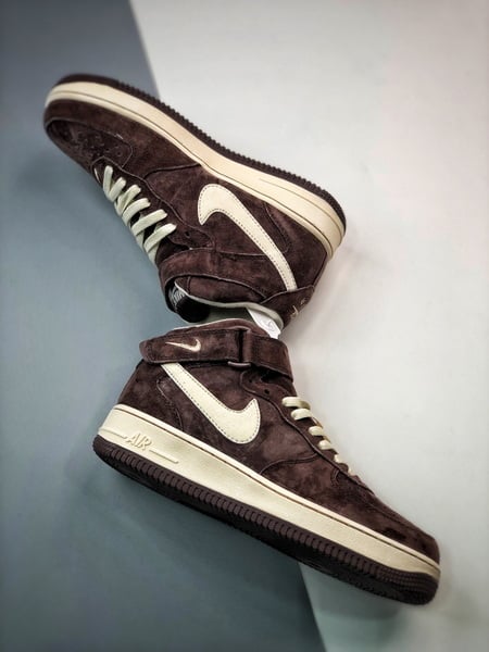 Air Force 107 Mid Chocolate e Marrom Camurca - Vista 7