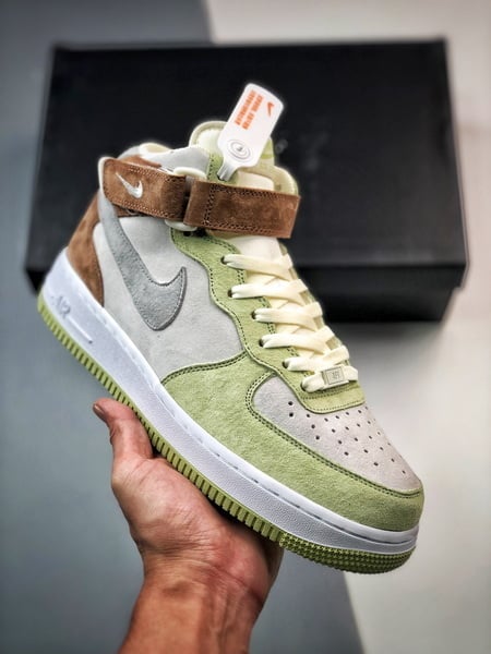 Air Force 107 Mid Verde Claro e Cinzento Meio Alto - Vista 2