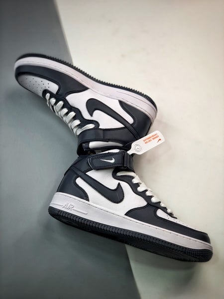 Air Force 107 Mid Azul Escuro e Branco Meio Alto - Vista 6