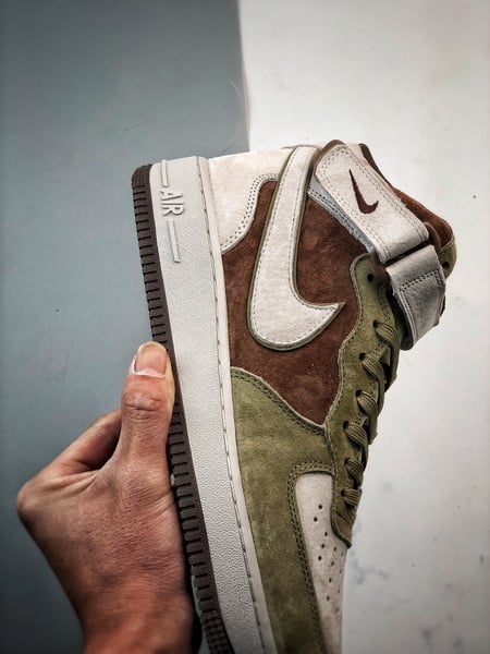 Air Force 107 Mid Bege Marrom e Verde Camurca - Vista 2