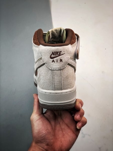 Air Force 107 Mid Bege Marrom e Verde Camurca - Vista 3