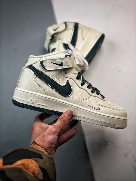 Air Force 107 Mid Bege Branco e Verde Escuro 3M - Vista 7
