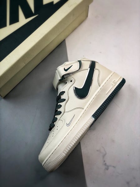 Air Force 107 Mid Bege Branco e Verde Escuro 3M - Vista 8