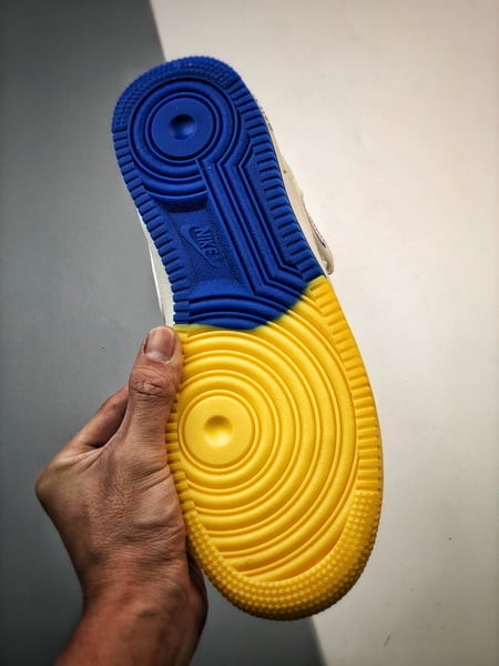 Air Force 107 Mid Azul e Amarelo Cordao Pequeno Gancho - Vista 2