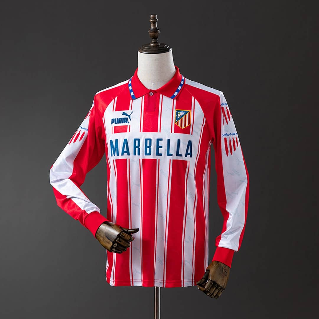 Camisola Principal do Atletico Madrid 1994/1995 (Retro, Manga Longa)