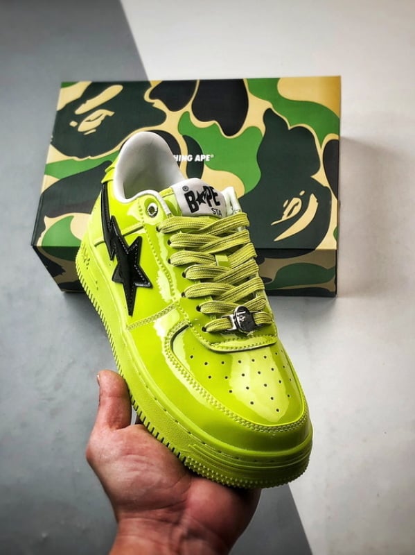 Bape Sta x Air Force 1 Verde Fluorescente e Gancho Preto - Vista 1