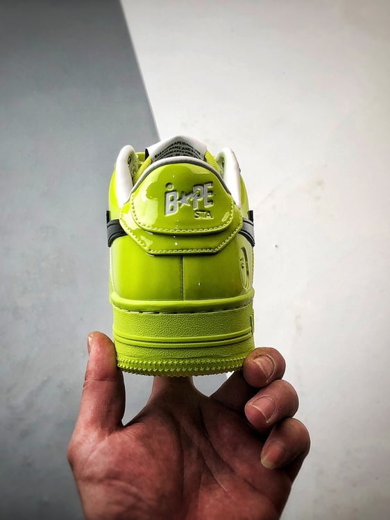 Bape Sta x Air Force 1 Verde Fluorescente e Gancho Preto - Vista 3