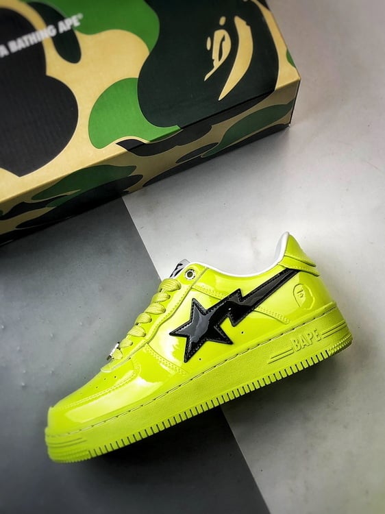 Bape Sta x Air Force 1 Verde Fluorescente e Gancho Preto - Vista 8