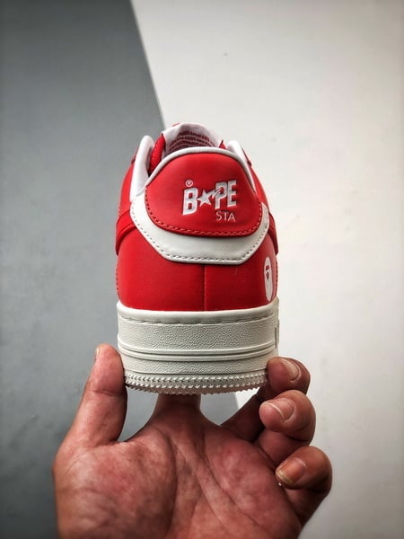 Bape x Air Force 1 Sta Low Branco e Vermelho - Vista 3