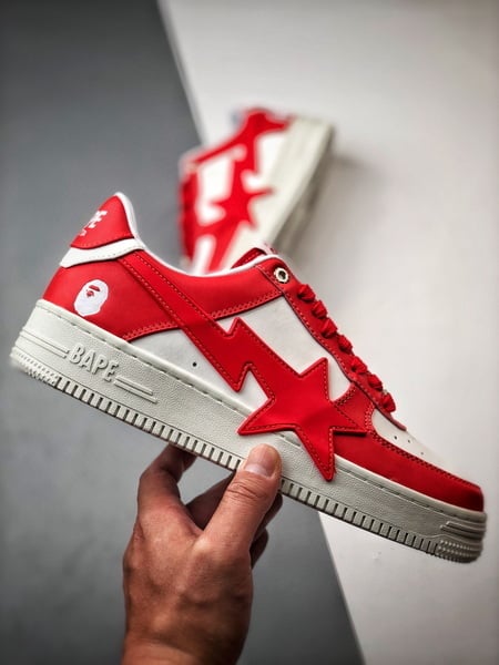 Bape x Air Force 1 Sta Low Branco e Vermelho - Vista 7