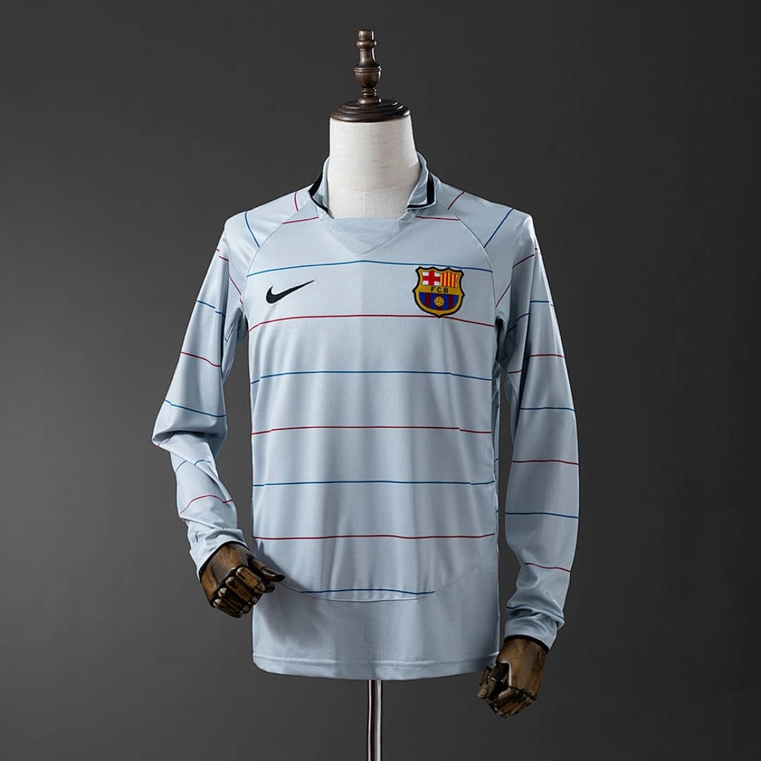 Camisola Alternativa do FC Barcelona 2003/2004 (Retro, Manga Longa)