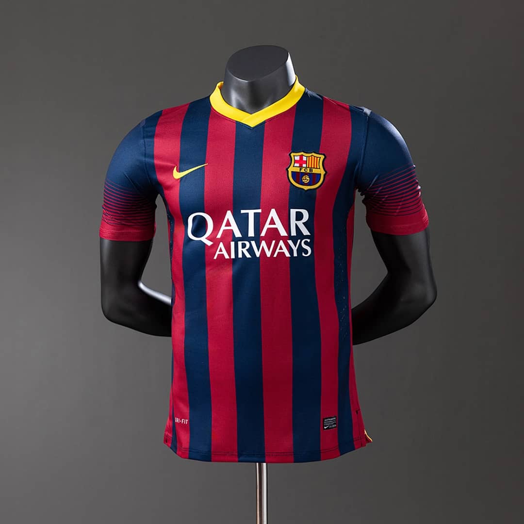 Camisola Principal do FC Barcelona 2013/2014 (Retro, Versao Jogador)