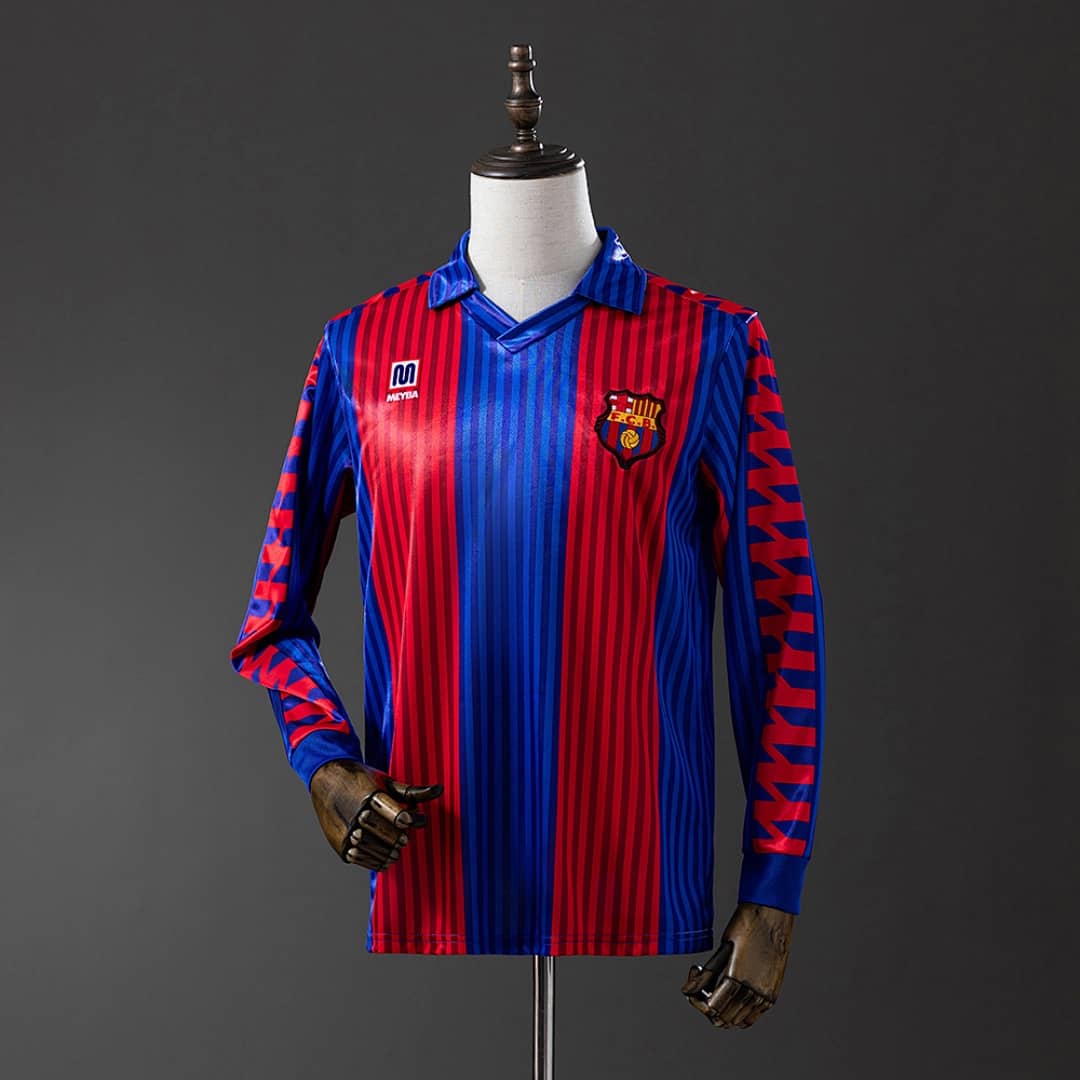 Camisola Principal do FC Barcelona 1992 (Retro, Manga Longa)