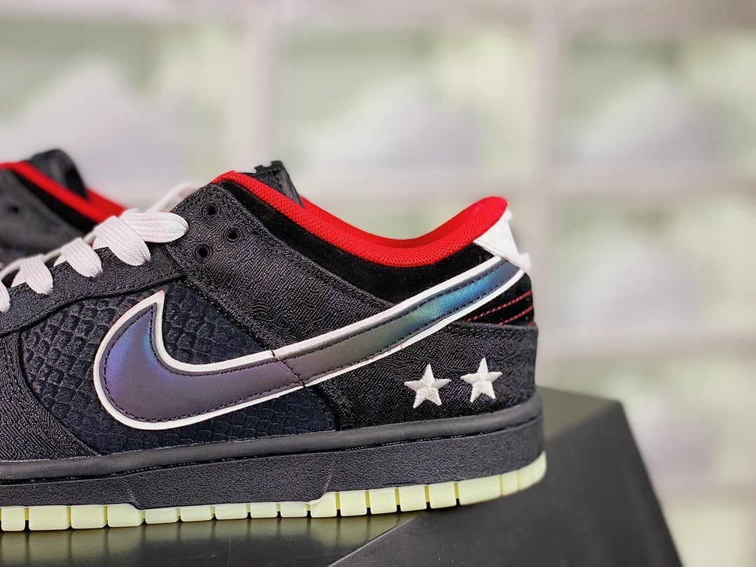 NK Dunk Low LPL Preto e Vermelho Silk Dragon - Vista 9