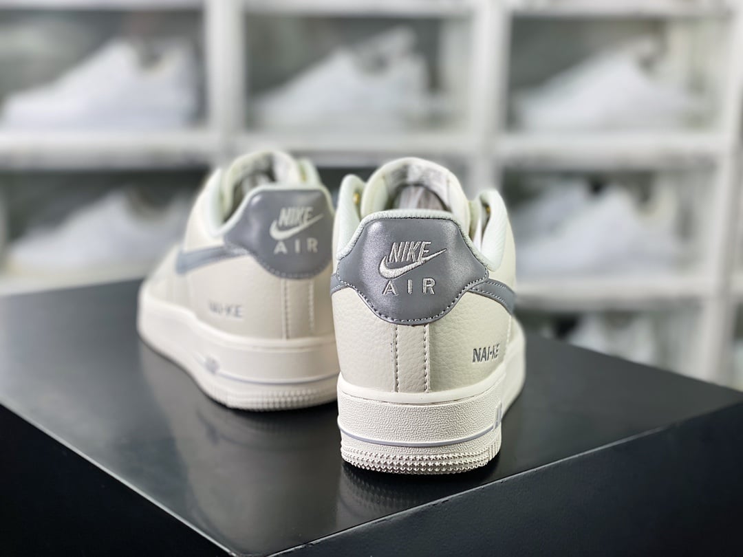 Nike Leather Creme, Prata e Cinza Hook - Vista 4