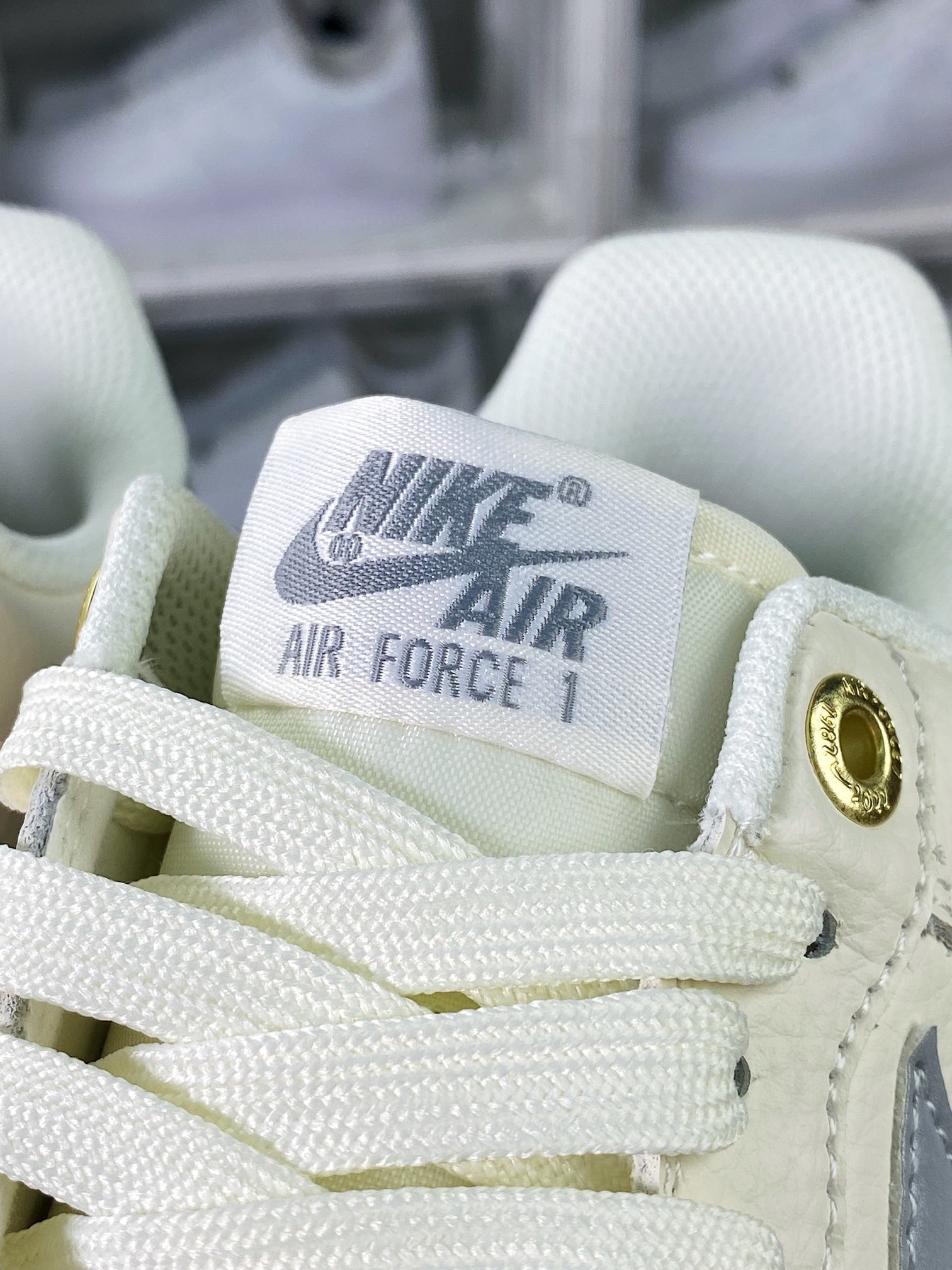Nike Leather Creme, Prata e Cinza Hook - Vista 7