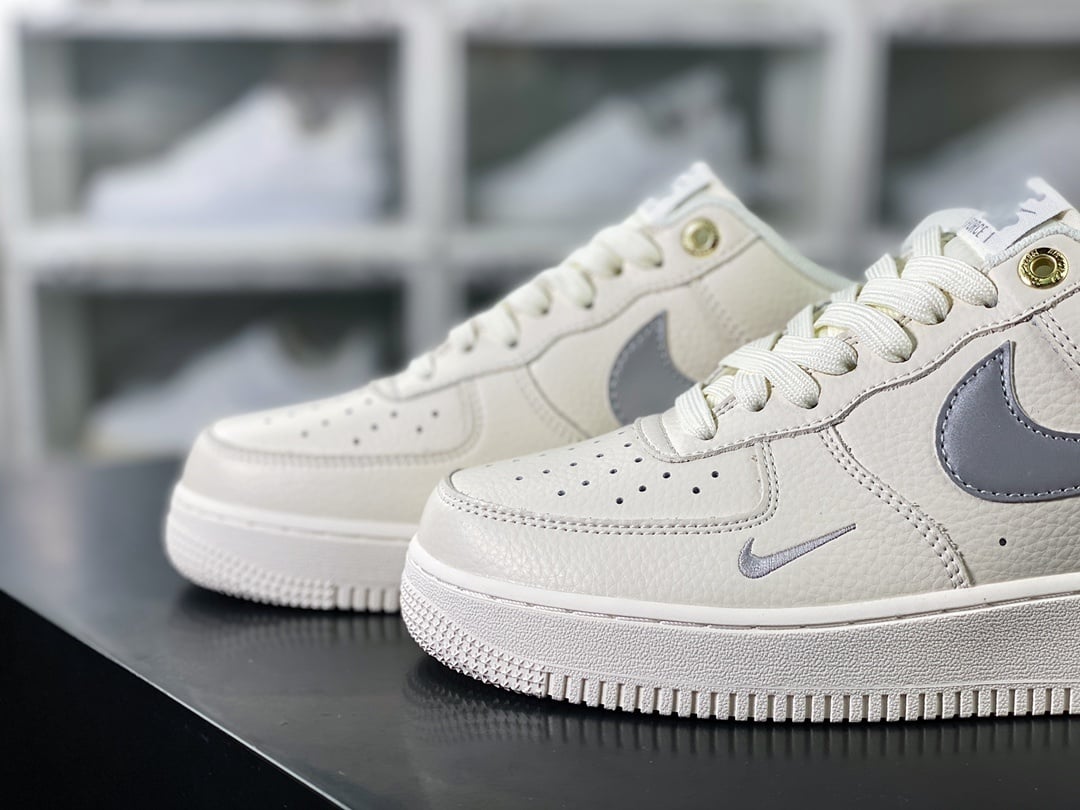 Nike Leather Creme, Prata e Cinza Hook - Vista 8