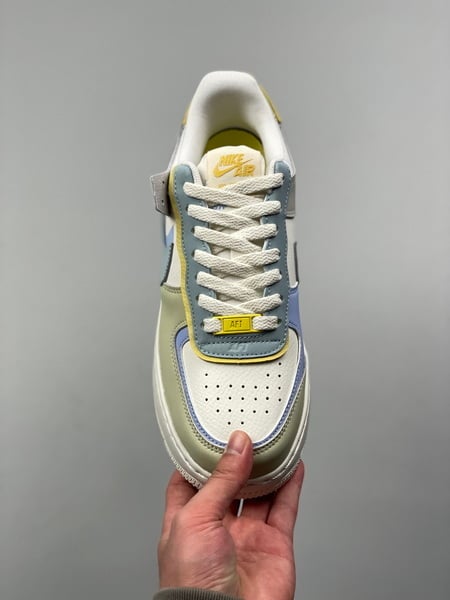 Nike Air Force 1 Low Shadow Branco Azul e Amarelo - Vista 8