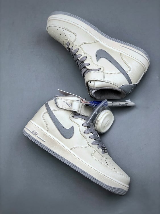 Nk Air Force 107 Mid Bege Prata e Cinzento Cor - Vista 2