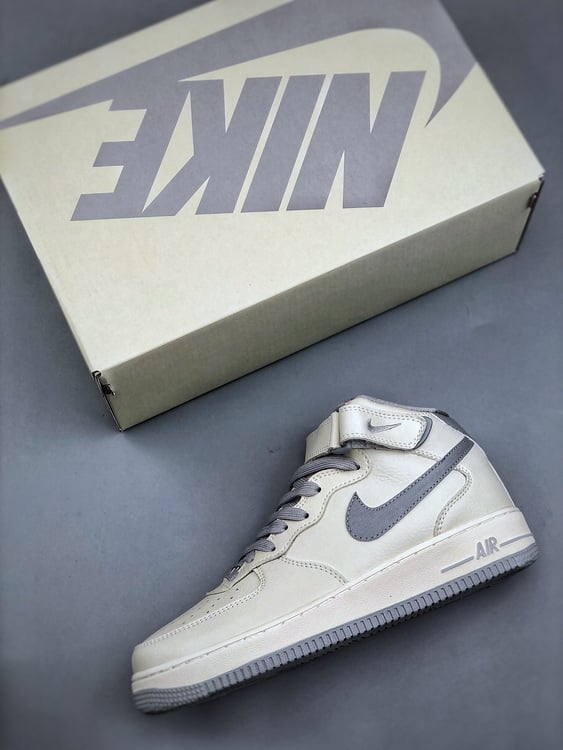 Nk Air Force 107 Mid Bege Prata e Cinzento Cor - Vista 8