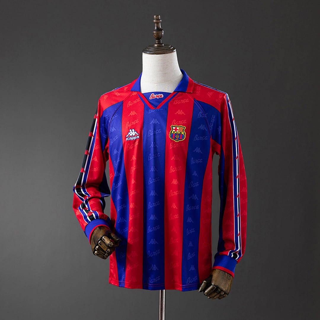 Camisola Principal do FC Barcelona 1996/1997 (Retro, Manga Longa) - Vista 1
