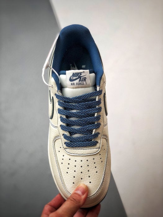 Stussy x Air Force 1 Low Branco e Azul - Vista 9