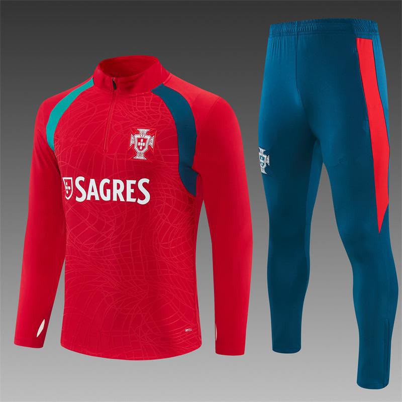 Fato de Treino Seleção Portugal 2026 Vermelho e Azul Meio Fecho - Vista 1