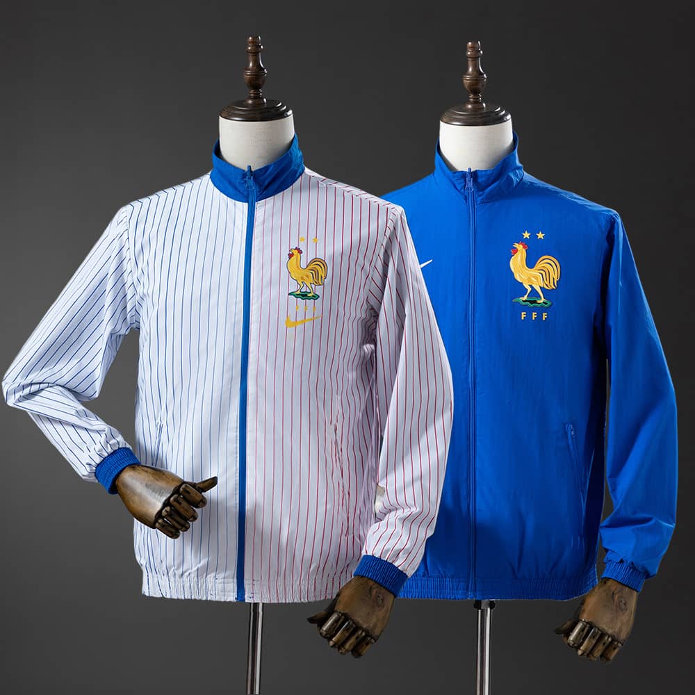 Corta‑Vento Reversível França Branco & Azul