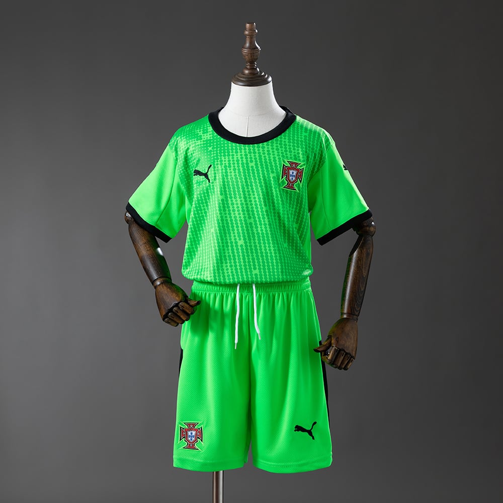 Camisola Principal Portugal Verde Fluorescente 2026 Criança - Vista 1
