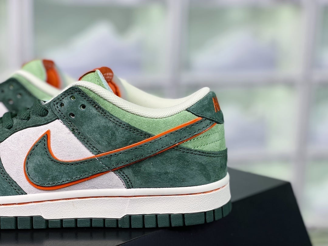 NK Dunk Low Camurça Marinho, Verde Escuro e Cinza Claro - Vista 9