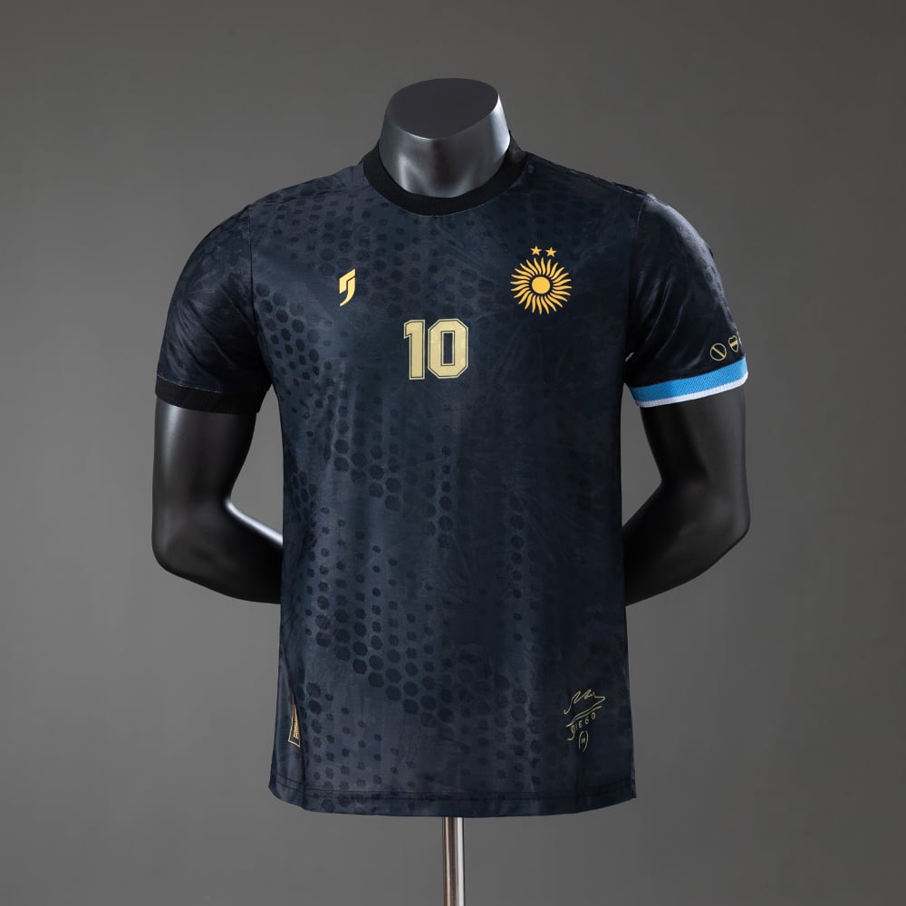 Camisola Edição Especial Maradona #10 Argentina Preto Versão Jogador - Vista 1
