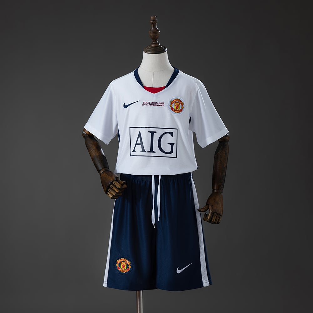 Camisola Fora Retro Manchester United UEFA Champions League 2008/2009 Criança - Vista 1