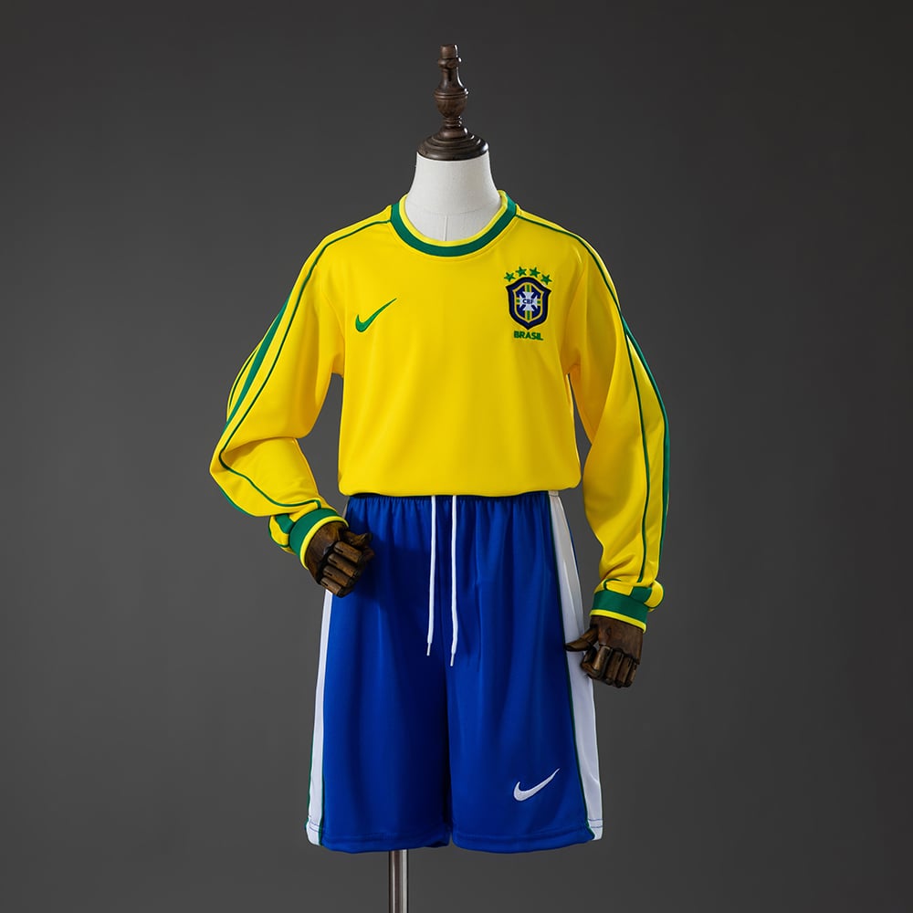 Camisola Principal Retro Brasil 1998 Manga Comprida Criança - Vista 1