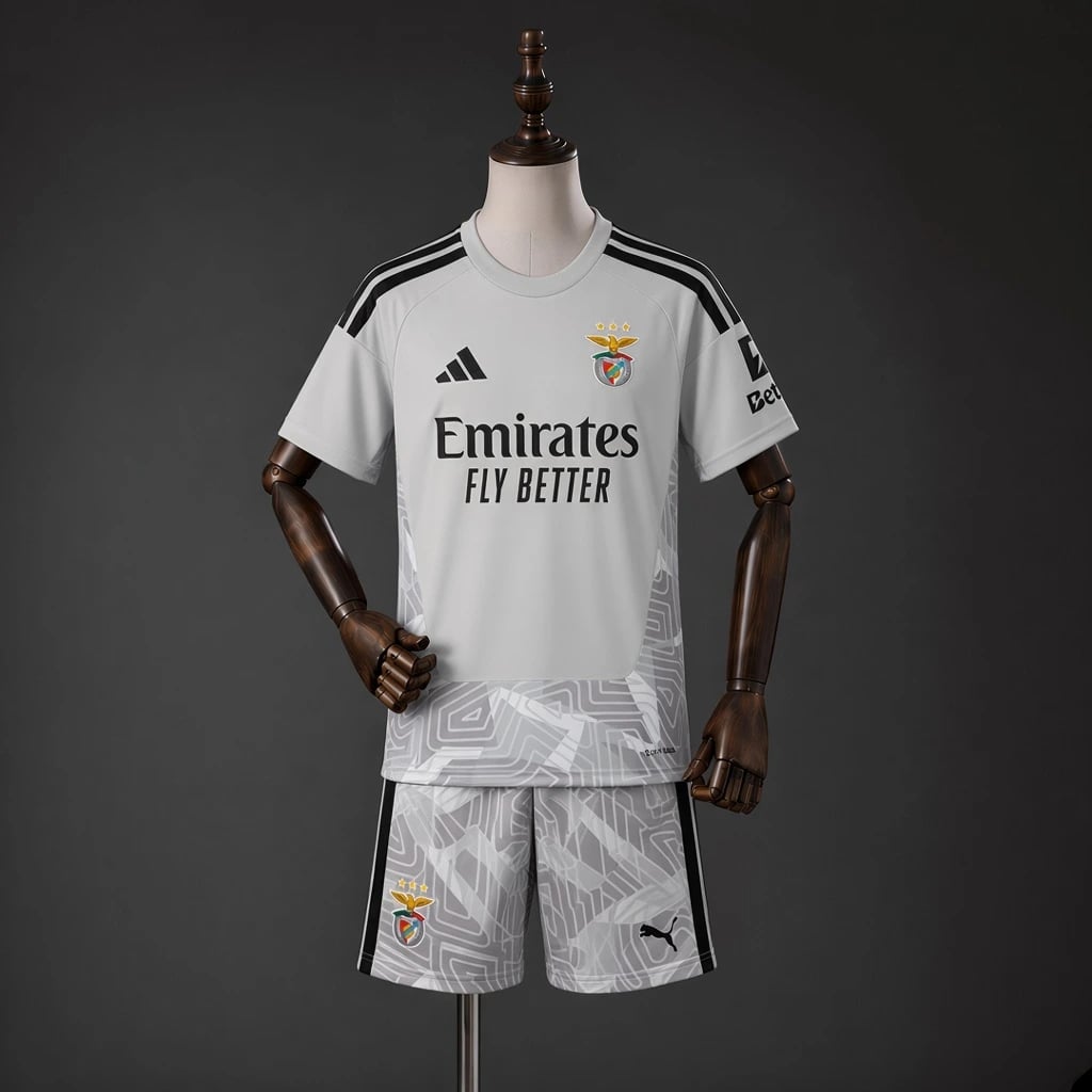 Kit Criança Guarda-Redes SL Benfica 2026/2027 Cinzenta - Vista 1