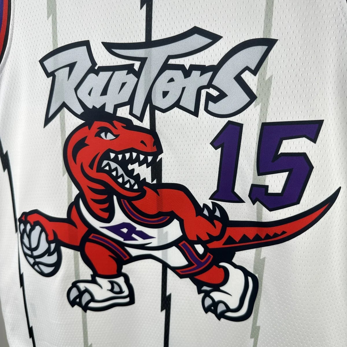 Camisola NBA Toronto Raptors Classic Edition Branca 2025/26 - Vince Carter #15 - Vista 3