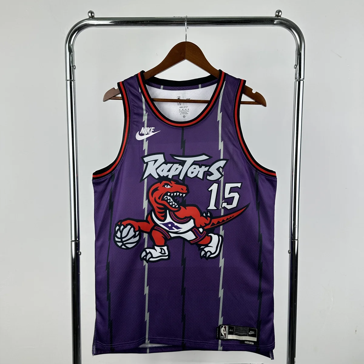 Camisola NBA Toronto Raptors Classic Edition Roxa 2025/26 - Vince Carter #15 - Vista 2